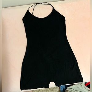 BLACK ONE PIECE WITH SPAGHETTI STRAPS